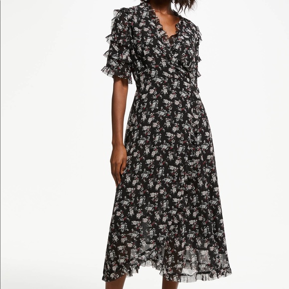 Just Female Dresses & Skirts - Just Female, Wrap Dress, Floral, Ruffle, Frill